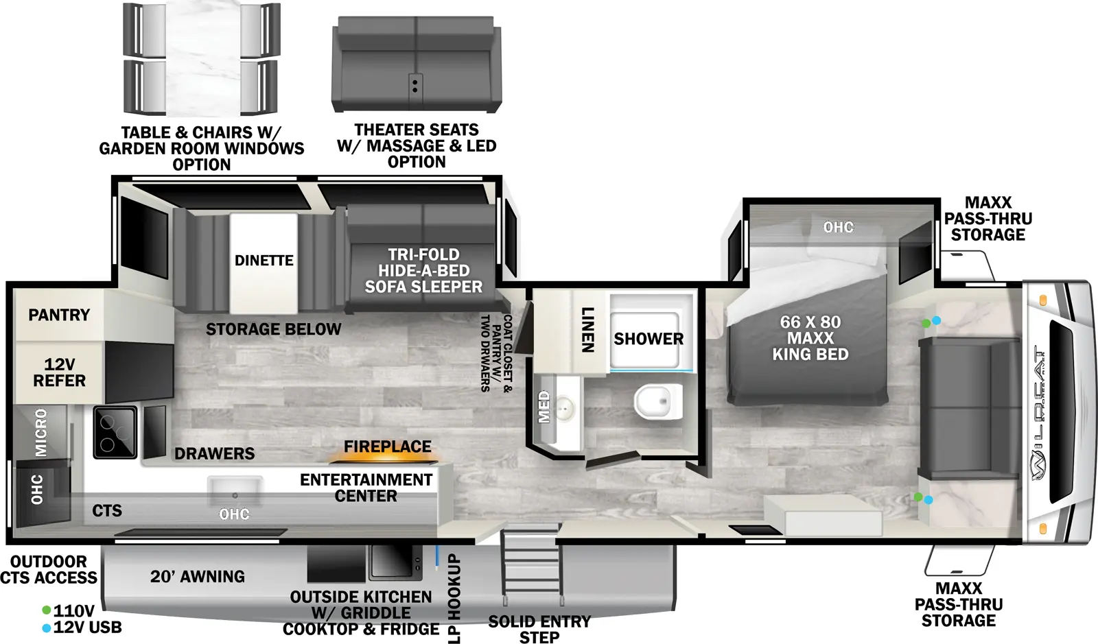 Wildcat Travel Trailers 310RKX - MAXX Floorplan